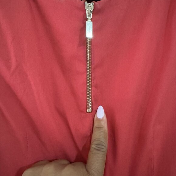 Jennifer Tattanelli Women's Red Pleated Zipper Sleeveless Knee Length Dress 40 - Picture 5 of 8